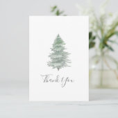 Hand Drawn Evergreen Tree Bedankkaart (Staand voorkant)
