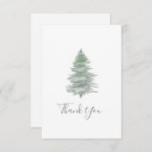 Hand Drawn Evergreen Tree Bedankkaart (Voorkant / Achterkant)