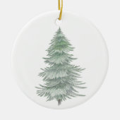 Hand Drawn Evergreen Tree Keramisch Ornament (Voorkant)