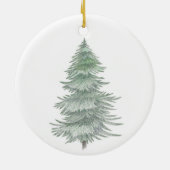 Hand Drawn Evergreen Tree Keramisch Ornament (Achterkant)