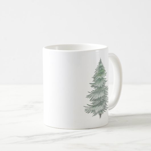 Hand Drawn Evergreen Tree Koffiemok (Voorkant rechts)