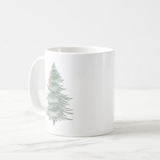 Hand Drawn Evergreen Tree Koffiemok (Voorkant links)