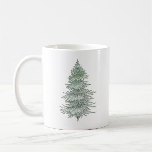 Hand Drawn Evergreen Tree Koffiemok (Links)