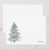 Hand Drawn Evergreen Tree Notitiekaartje (Voorkant / Achterkant)