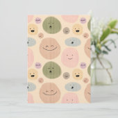 Hand-drawn Facial Expressions Seamless Pattern Kaart (Staand voorkant)