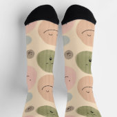 Hand-drawn Facial Expressions Seamless Pattern Sokken (Top)