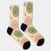 Hand-drawn Facial Expressions Seamless Pattern Sokken (Rechts)