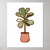 Hand-Drawn Fiddle Leaf Fig Plant Art Poster (Voorkant)