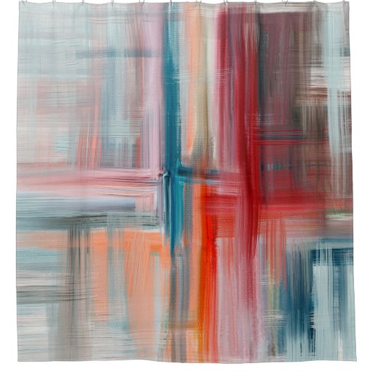 Hand drawn fine art painting. Oil on canvas, long  Douchegordijn (Voorkant)