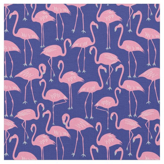 Hand-Drawn Flamingo | Tropical Sewing & Quilting Stof (Close Up)