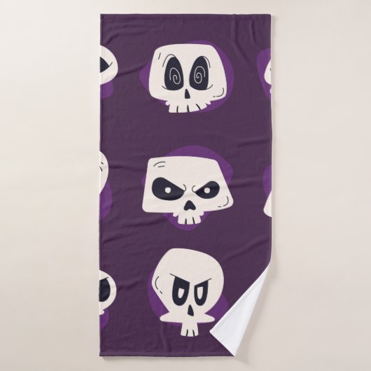 Hand drawn flat dia de muertos skulls collection s badhanddoek (Badhanddoek)