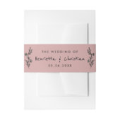 Hand Drawn Floral Blush Wedding Invitation Uitnodigingen Wikkel (Voorkant Voorbeeld)