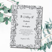 Hand Drawn Floral Botanical Elegant Wedding Kaart