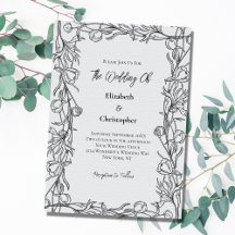 Hand Drawn Floral Botanical Elegant Wedding