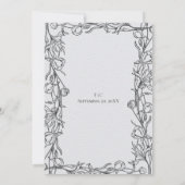 Hand Drawn Floral Botanical Elegant Wedding Kaart (Achterkant)