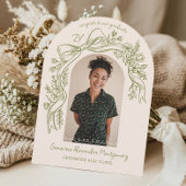 Hand Drawn Floral Bow Arch Photo Graduation Party Kaart