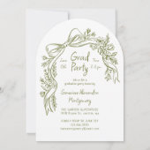 Hand Drawn Floral Bow Arch Photo Graduation Party Kaart (Achterkant)