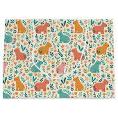 Hand Drawn Floral Capybara Large Gift Bag Groot Cadeauzakje (Voorkant)