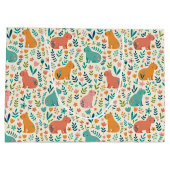 Hand Drawn Floral Capybara Large Gift Bag Groot Cadeauzakje (Achterkant)