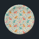 Hand Drawn Floral Capybara Paper Plates Papieren Bordje<br><div class="desc">A sweet folk-art-inspired capybara pattern,  hand-drawn and digitally illustrated.. Adorable capybara pattern,  blending trendy scandi aesthetics with soft boho florals.</div>