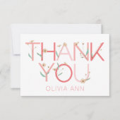 Hand Drawn Floral Flat Dank je Bedankkaart (Voorkant)