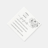 Hand Drawn Floral Fun Facts Wedding Napkins Servet (Hoek)