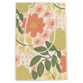 Hand-Drawn Floral Gift Bag – Whimsical Blooms Medium Cadeauzakje (Voorkant)