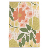 Hand-Drawn Floral Gift Bag – Whimsical Blooms Medium Cadeauzakje (Achterkant)