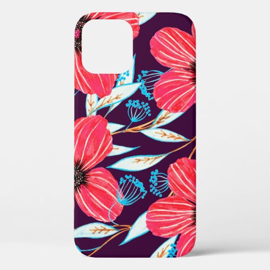 Hand-drawn floral herbal seamless pattern. Sketche Case-Mate iPhone Case (Achterkant)