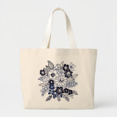 Hand Drawn Floral Motif Grote Tote Bag (Voorkant)