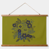 Hand Drawn Floral Motif Hangend Wandkleed (Voorkant)