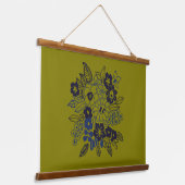 Hand Drawn Floral Motif Hangend Wandkleed (Gebogen)