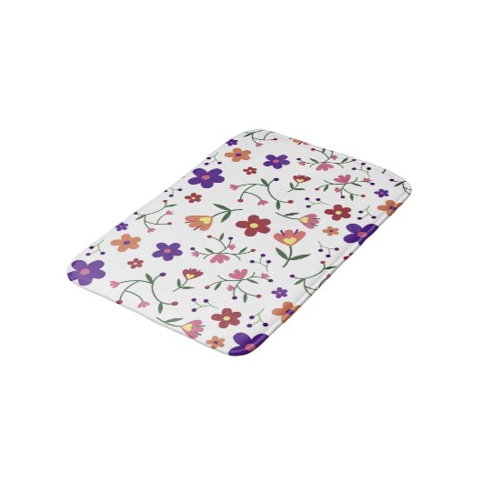 Hand-Drawn Floral Pattern Badmat (Gekanteld)