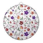 Hand-Drawn Floral Pattern Dartbord (Voorkant)