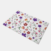Hand-Drawn Floral Pattern Deurmat (Schuin)