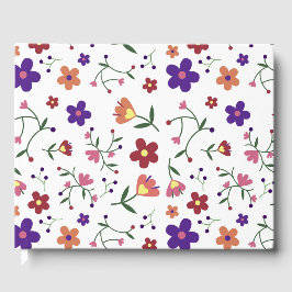 Hand-Drawn Floral Pattern Gastenboek