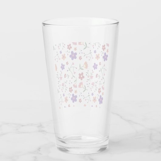 Hand-Drawn Floral Pattern Glas (Achterkant)