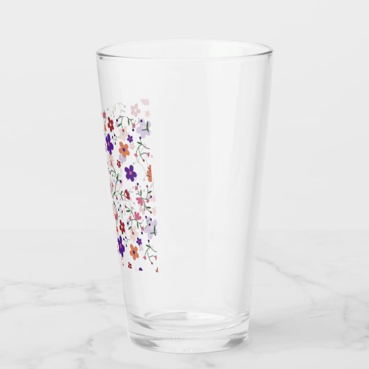 Hand-Drawn Floral Pattern Glas (Links)