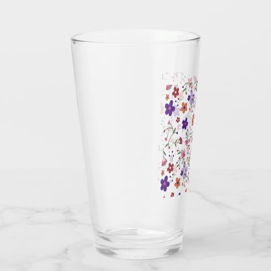 Hand-Drawn Floral Pattern Glas (Rechts)