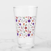 Hand-Drawn Floral Pattern Glas (Voorkant)