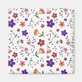 Hand-Drawn Floral Pattern Magneet (Voorkant)