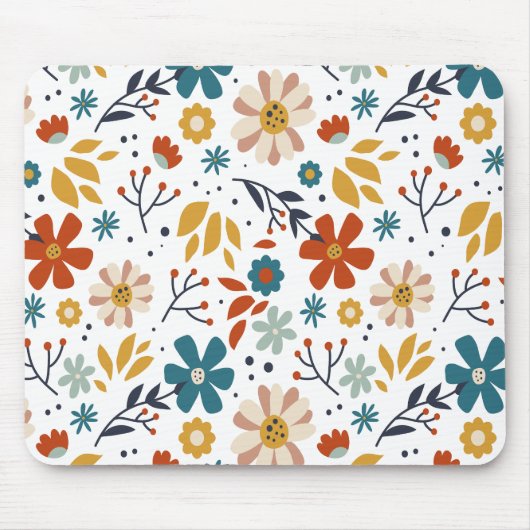 Hand Drawn Floral Pattern Muismat (Voorkant)