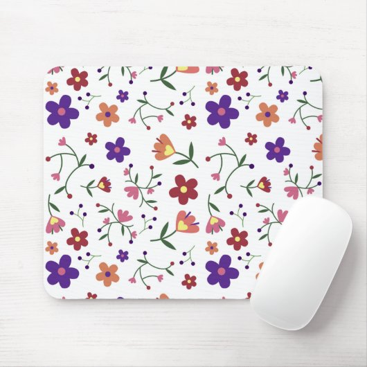 Hand-Drawn Floral Pattern Muismat (Met muis)