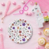 Hand-Drawn Floral Pattern Papieren Bordje (Feest)