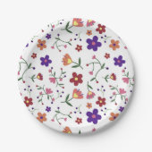 Hand-Drawn Floral Pattern Papieren Bordje (Voorkant)