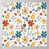 Hand Drawn Floral Pattern Poster (Voorkant)