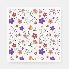 Hand-Drawn Floral Pattern Servet
