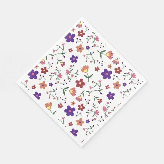 Hand-Drawn Floral Pattern Servet (Hoek)