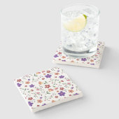 Hand-Drawn Floral Pattern Stenen Onderzetter (Zijkant)