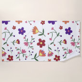 Hand-Drawn Floral Pattern Strandlaken (Voorkant)